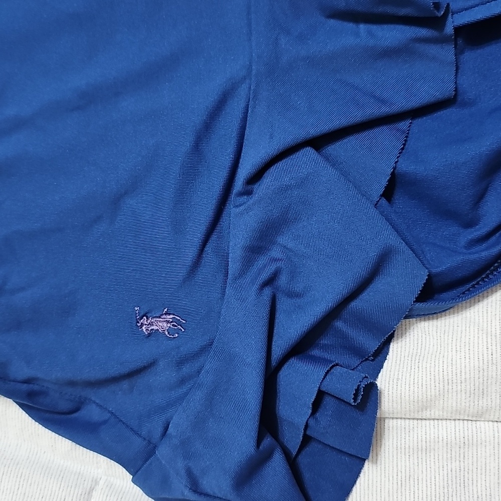 L Blue Ralph Lauren 1 Piece Swim Suit Dress Ruffle VTG - Picture 2 of 5